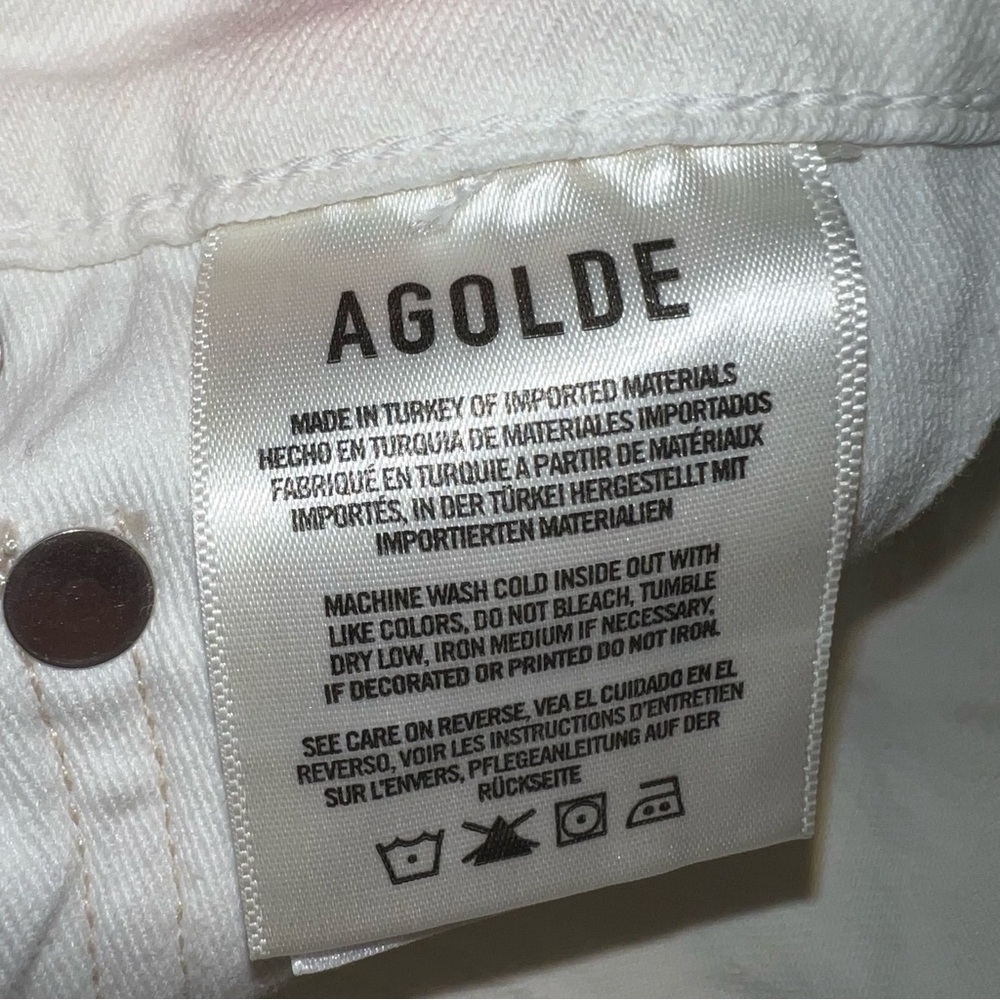 Agolde Nico High Rise Slim Leg Jeans White Women's Size 27 - Picture 7 of 12